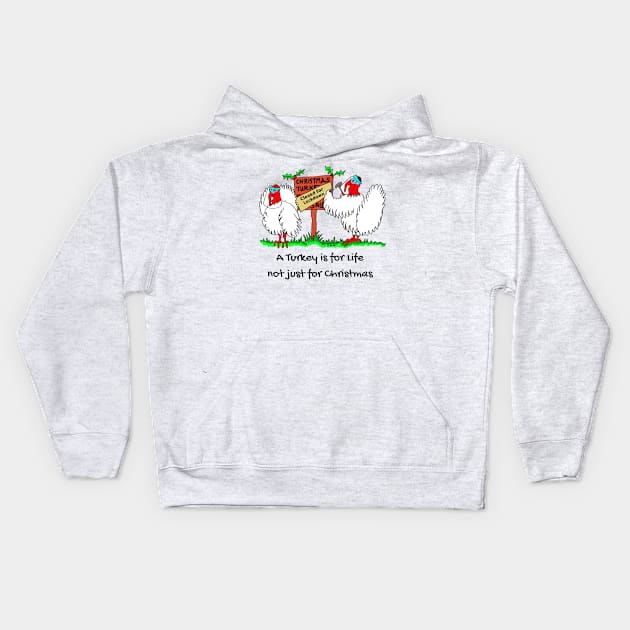 Turkeys in Lockdown Christmas Kids Hoodie by Michelle Le Grand